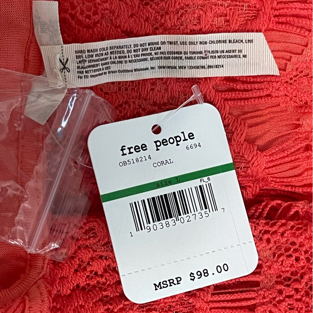 Free People Coral Lace Dress - Picture 4 of 7